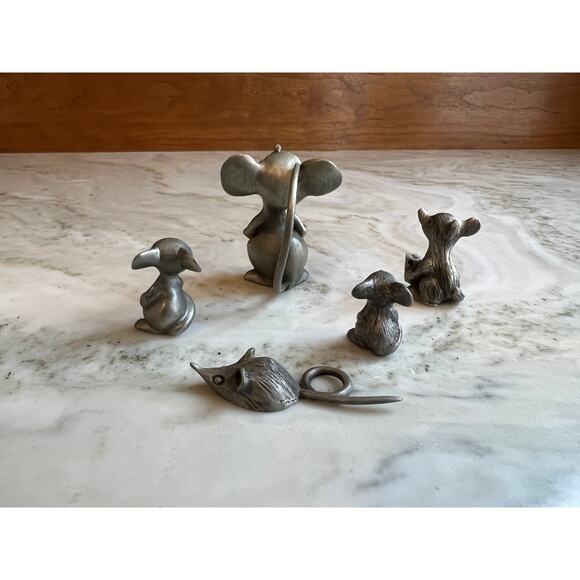 Lot of vintage pewter Mouse figurines figures - Picture 5 of 10